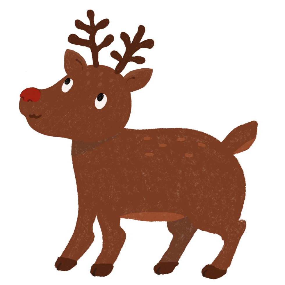 cute rudolph the red nose reindeer illustration png