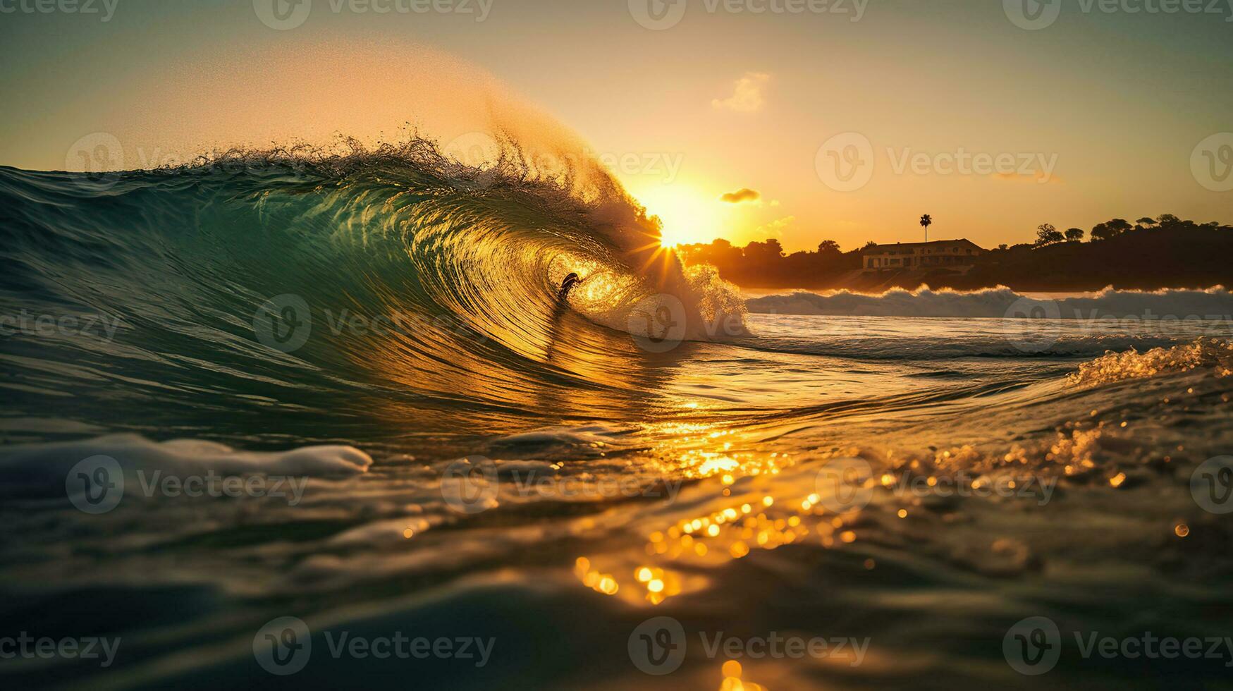 muy interesante mar olas para surf, ai generativo foto