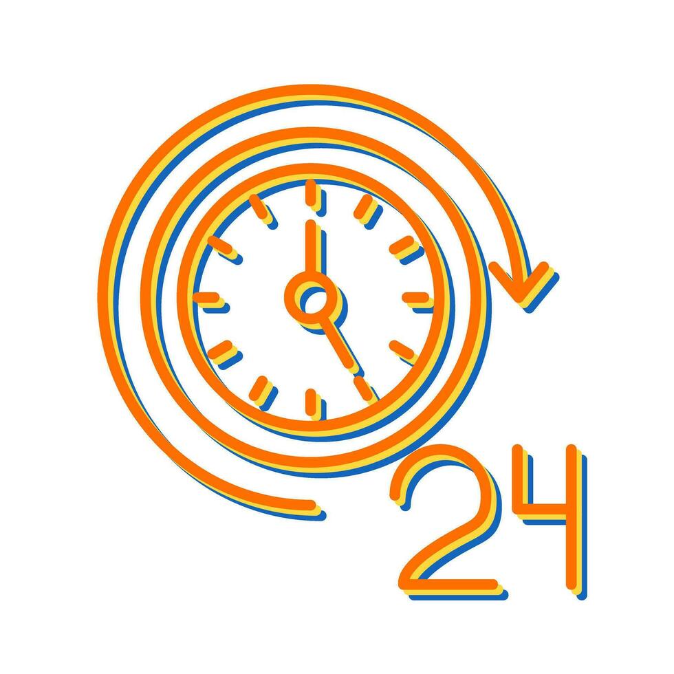 Icono de vector de 24 horas