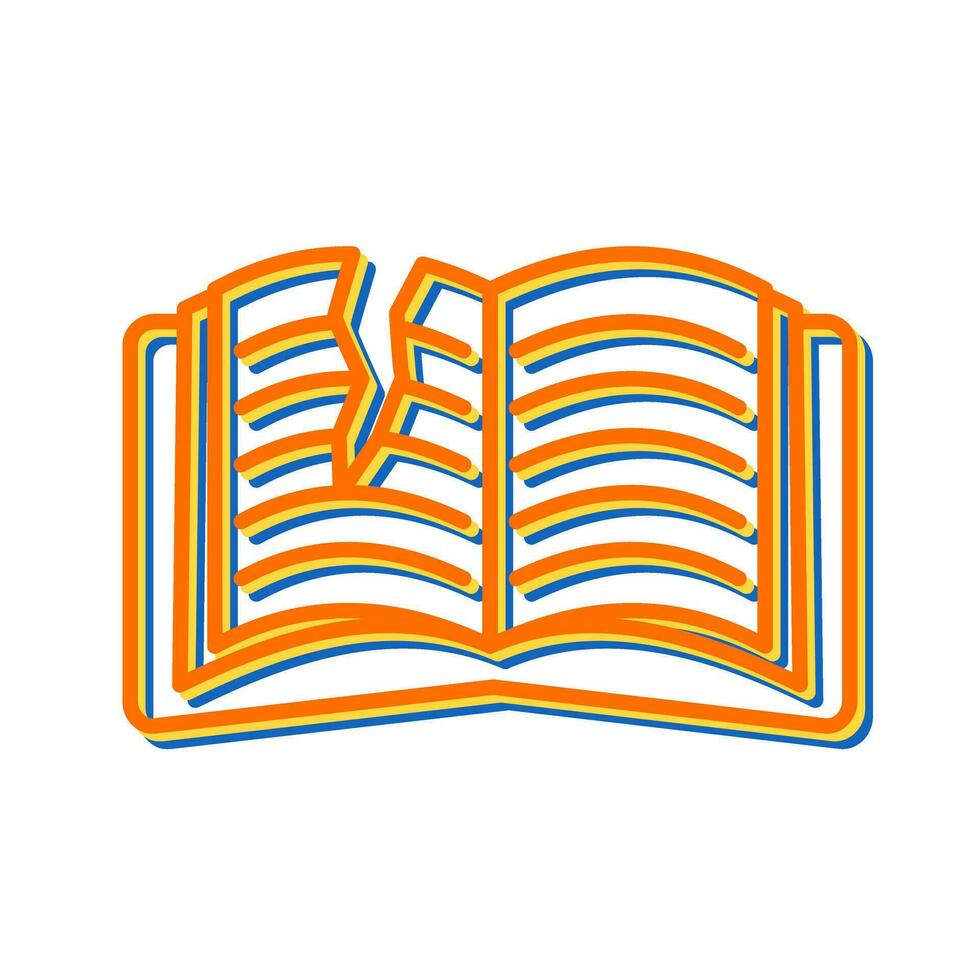 Teared Book Vector Icon