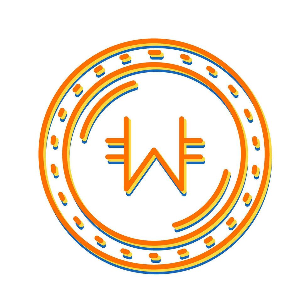 Won Currency Vector Icon