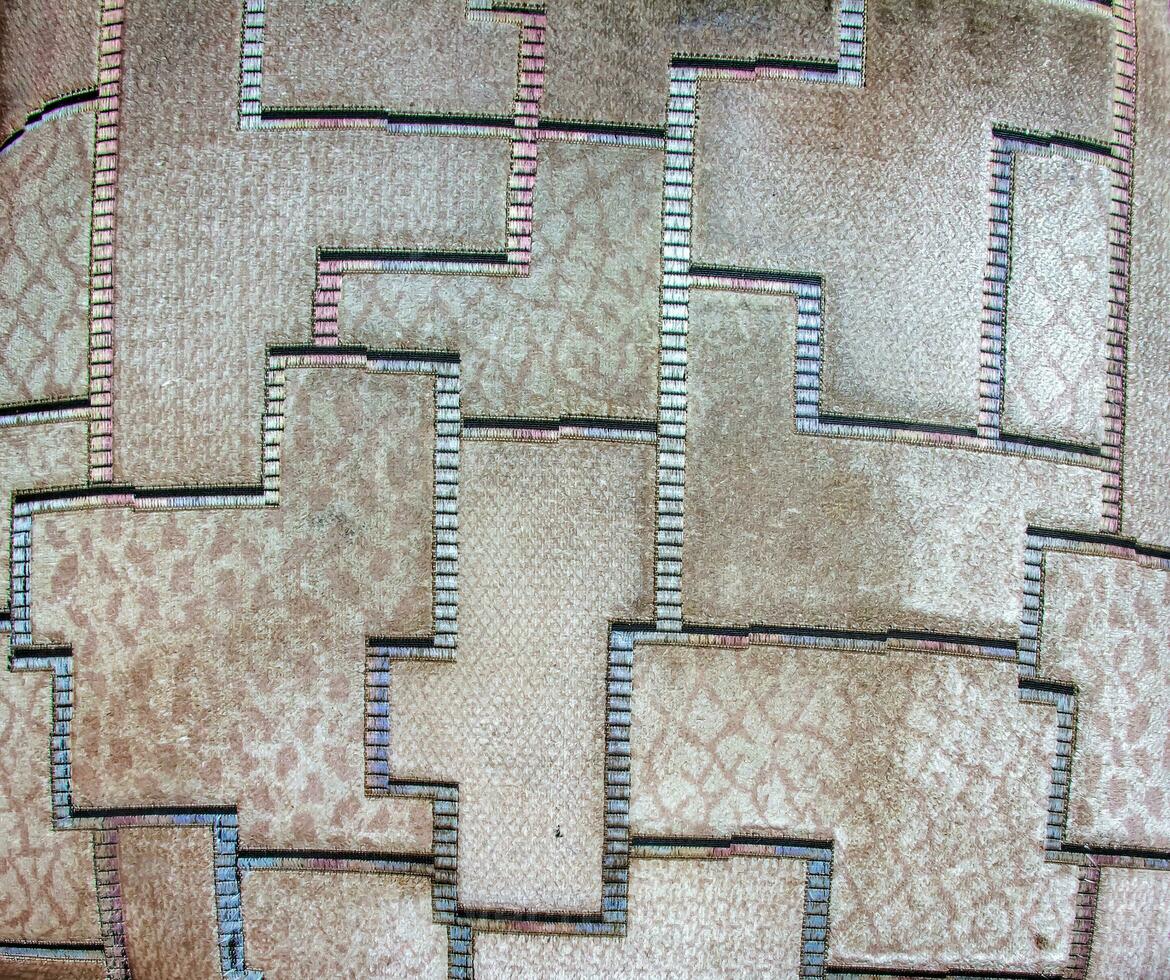 Geometric pattern gray fabric. Furniture jacquard fabric with geometric pattern. photo
