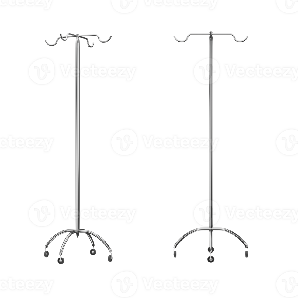 3D rednering of saline stand, Medical pole png