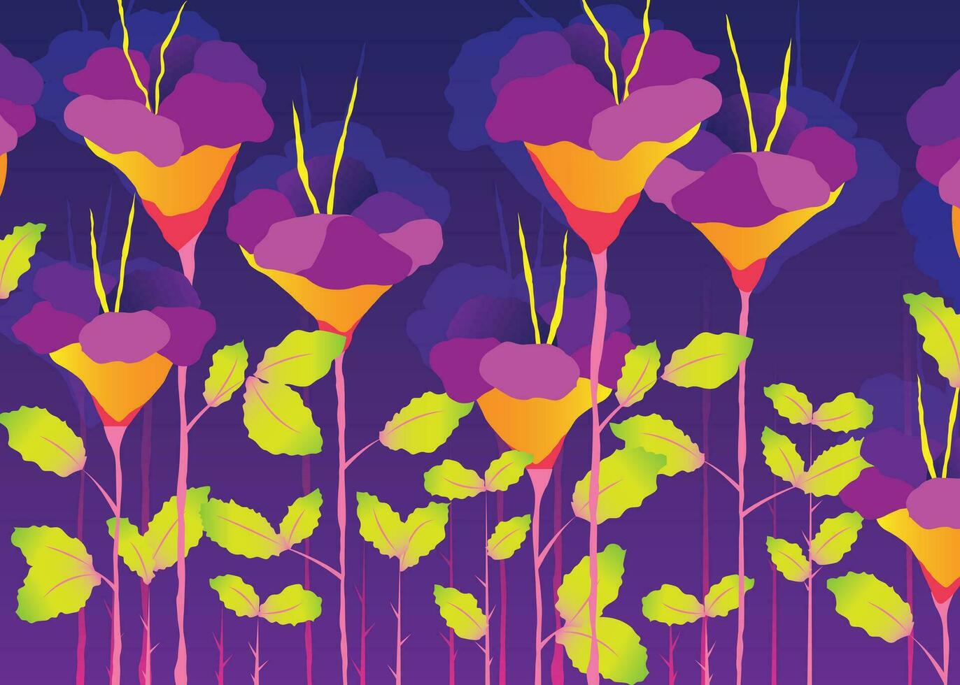 tall flower garden vector