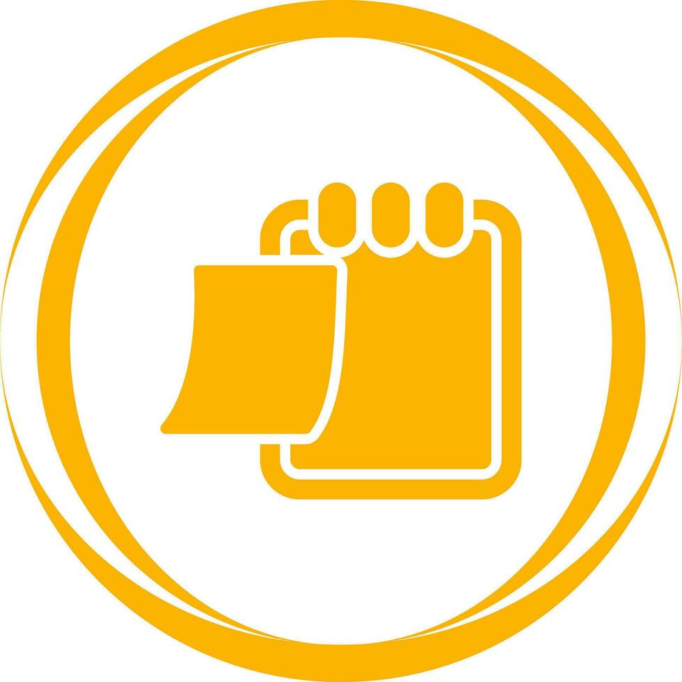 Writing pad with sticky no Vector Icon