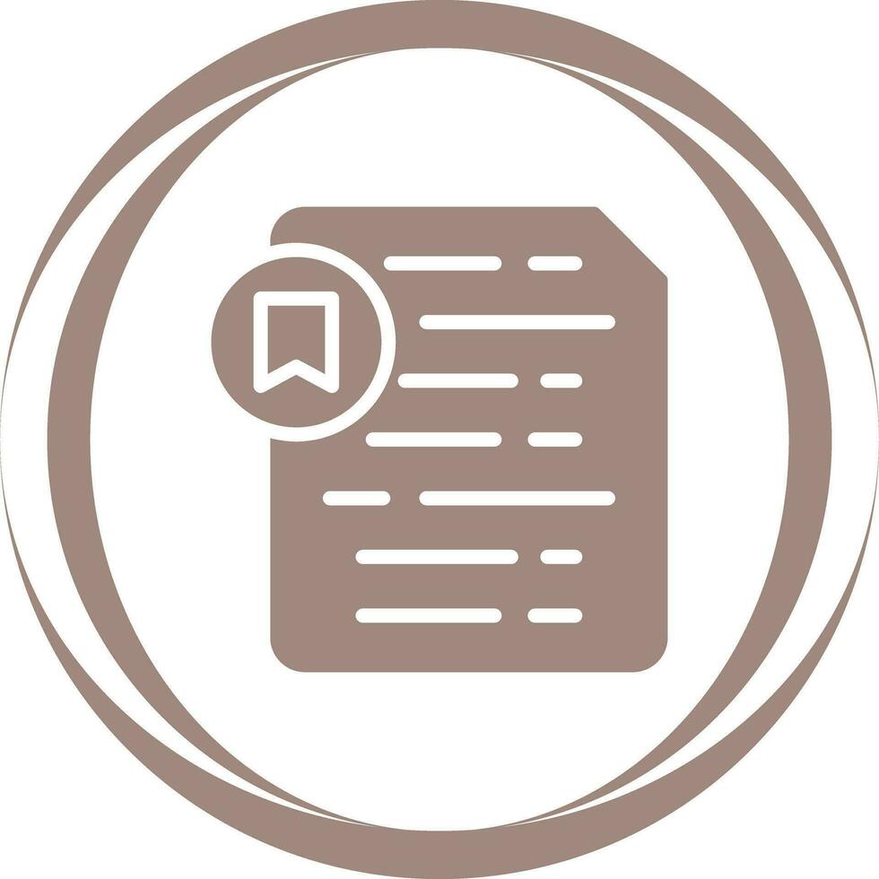 Document Insert Bookmark Vector Icon