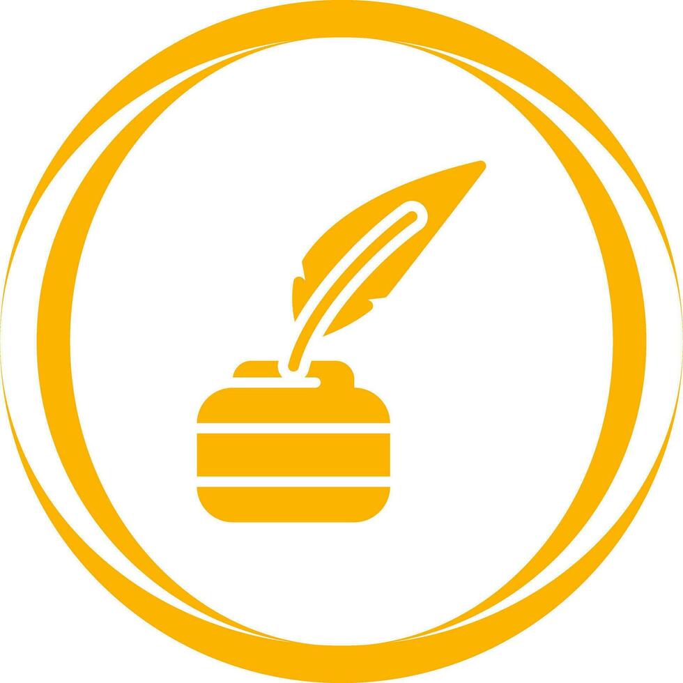 Quill pen with inkwell Vector Icon