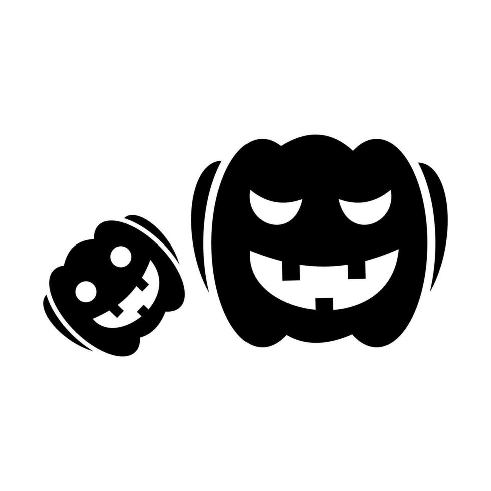 Jack O lantern icon. Pumpkin face sign. Halloween characters outline pictogram isolated on white background editable. Vector Icon Shape, closeup of simple symbol