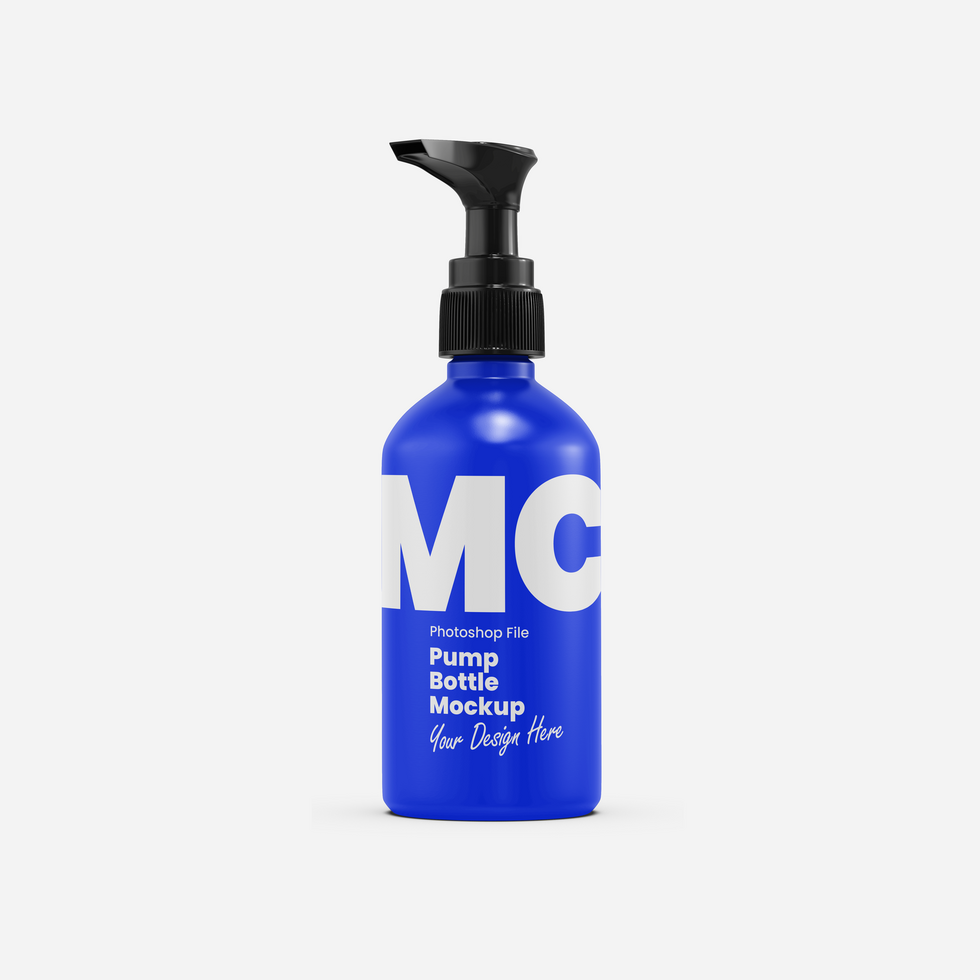 Pump Up Bottle Mockup psd