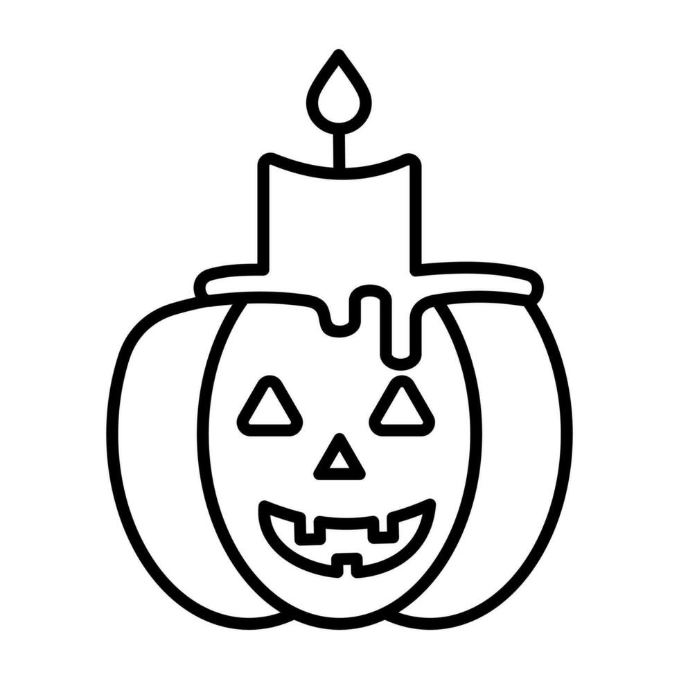 vela calabaza, halloween decoración en blanco fondo feliz Víspera de Todos los Santos decoración elemento, vector ilustración