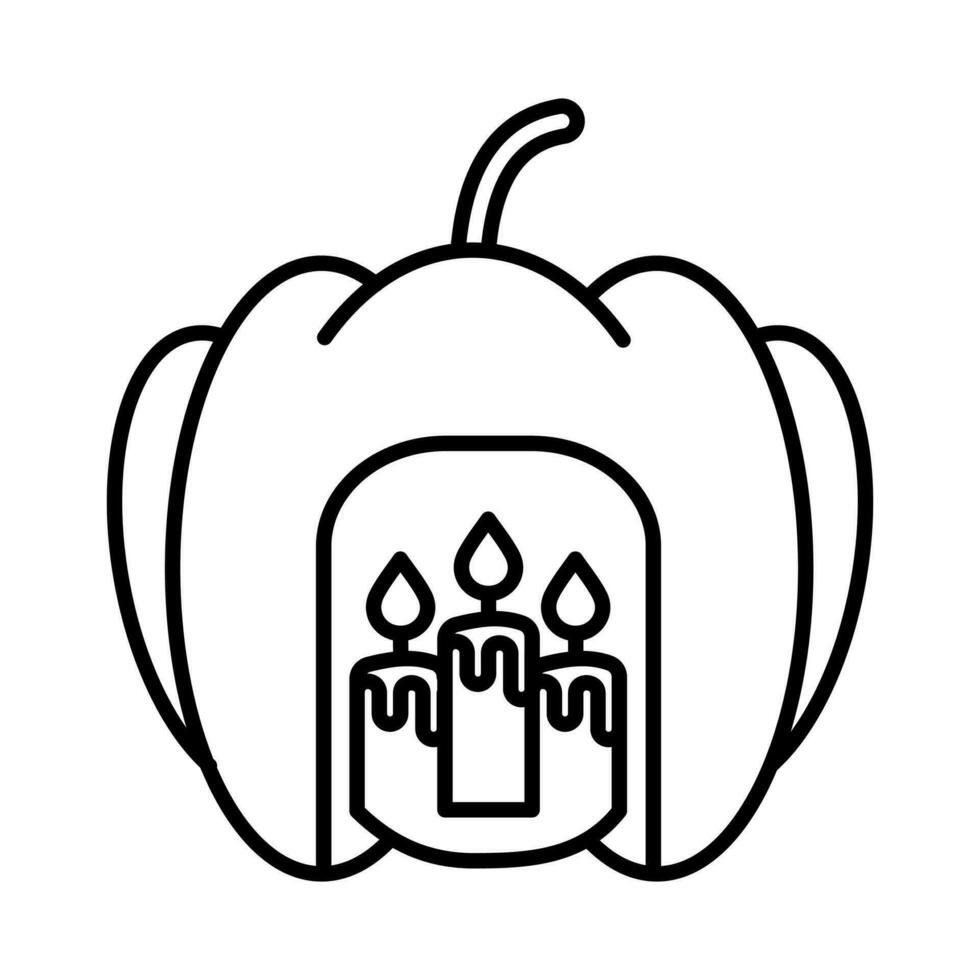 vela calabaza, halloween decoración en blanco fondo feliz Víspera de Todos los Santos decoración elemento, vector ilustración