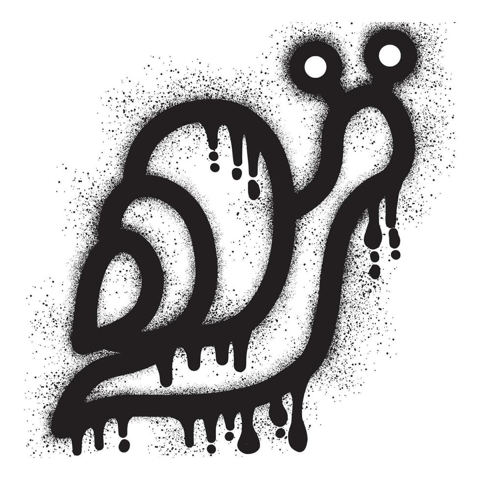 Snail graffiti with black spray paint vector