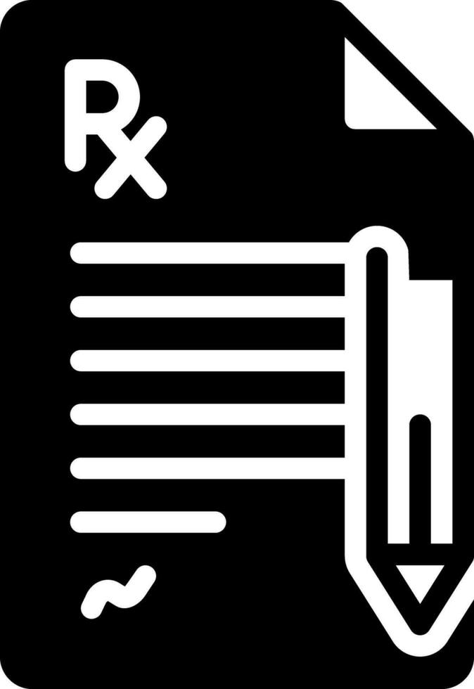 solid icon for prescription vector