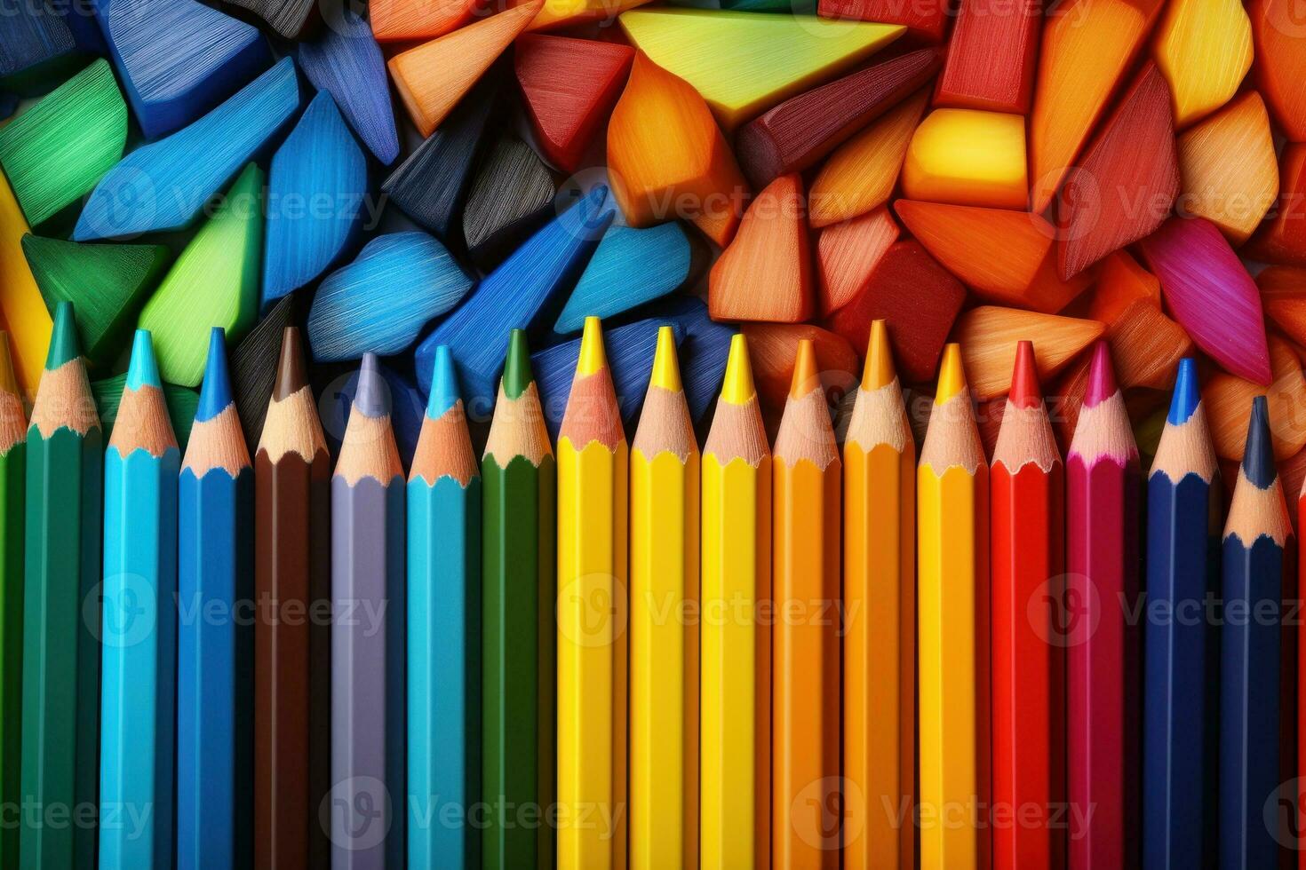 Colorful Crayon Seamless Background AI Generated photo