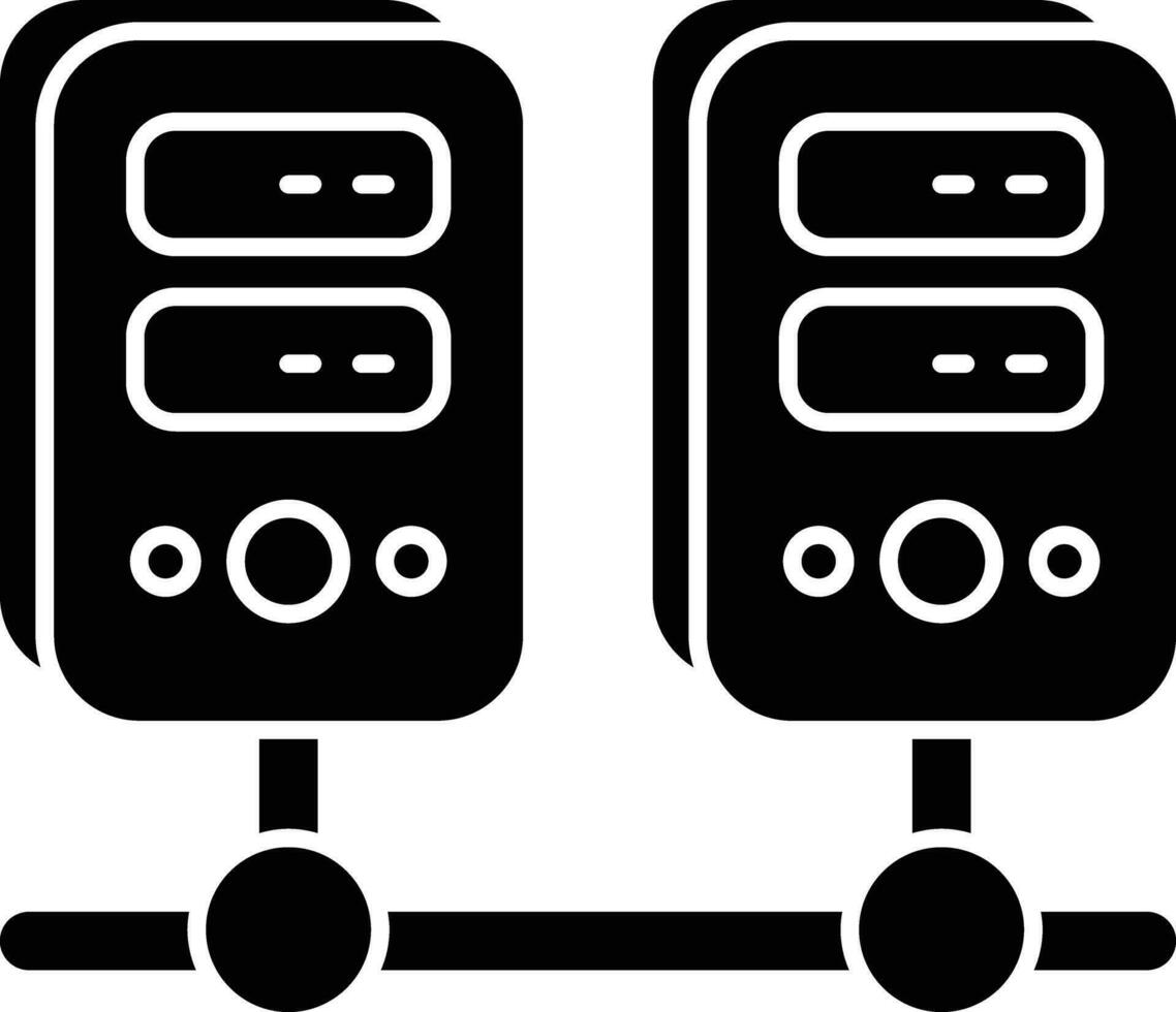 server hosting glyph icon design style vector