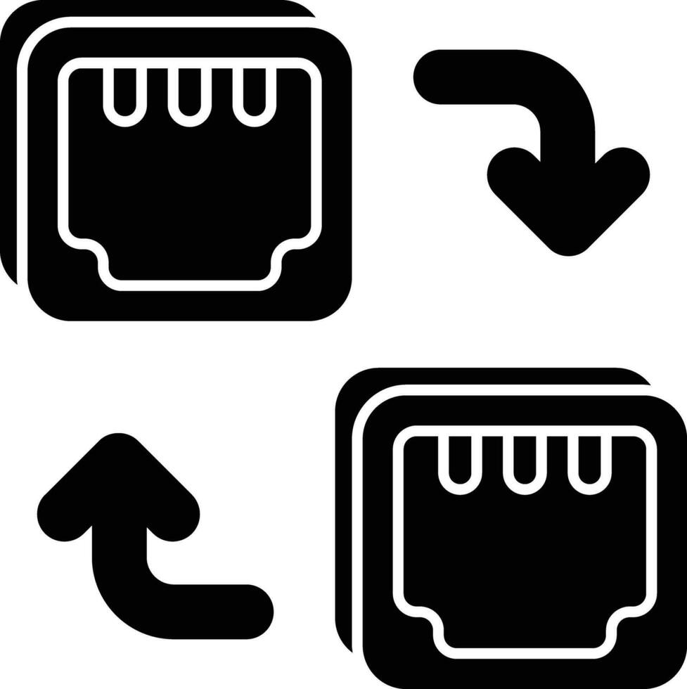 ethernet port transfer glyph icon design style vector