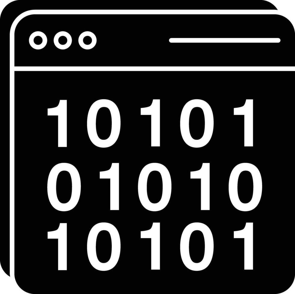 binario código glifo íconos diseño estilo vector