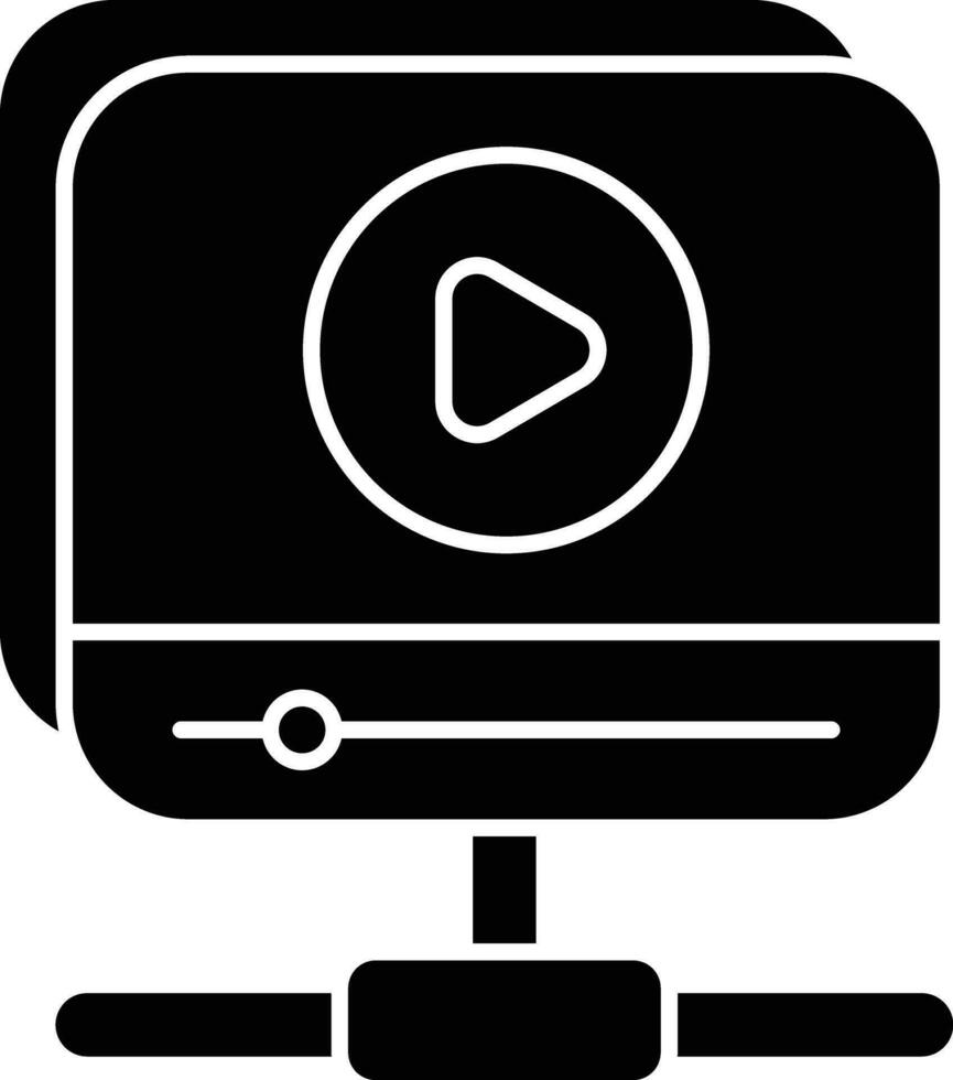 web video   glyph icons design style vector