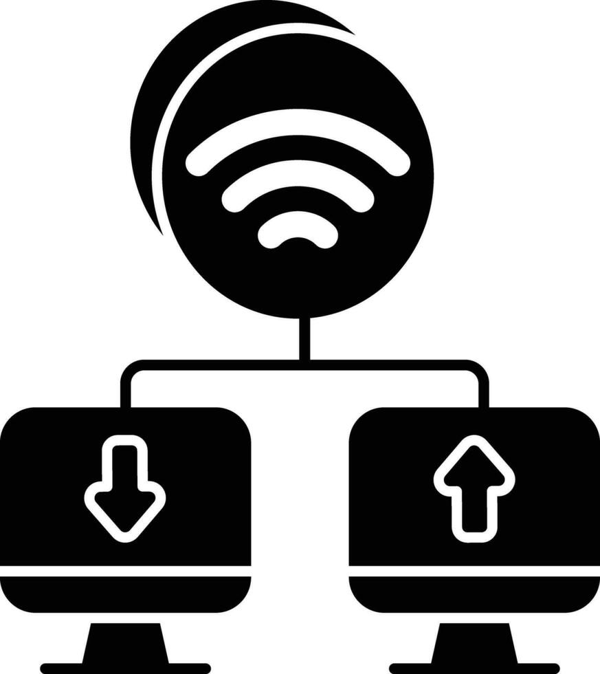 connected network glyph icons design style vector