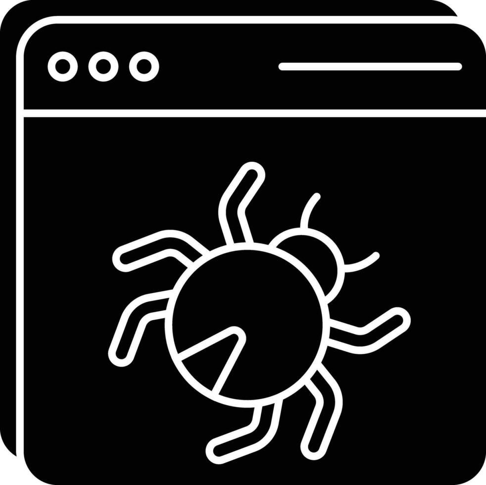 web bug glyph icon design style vector
