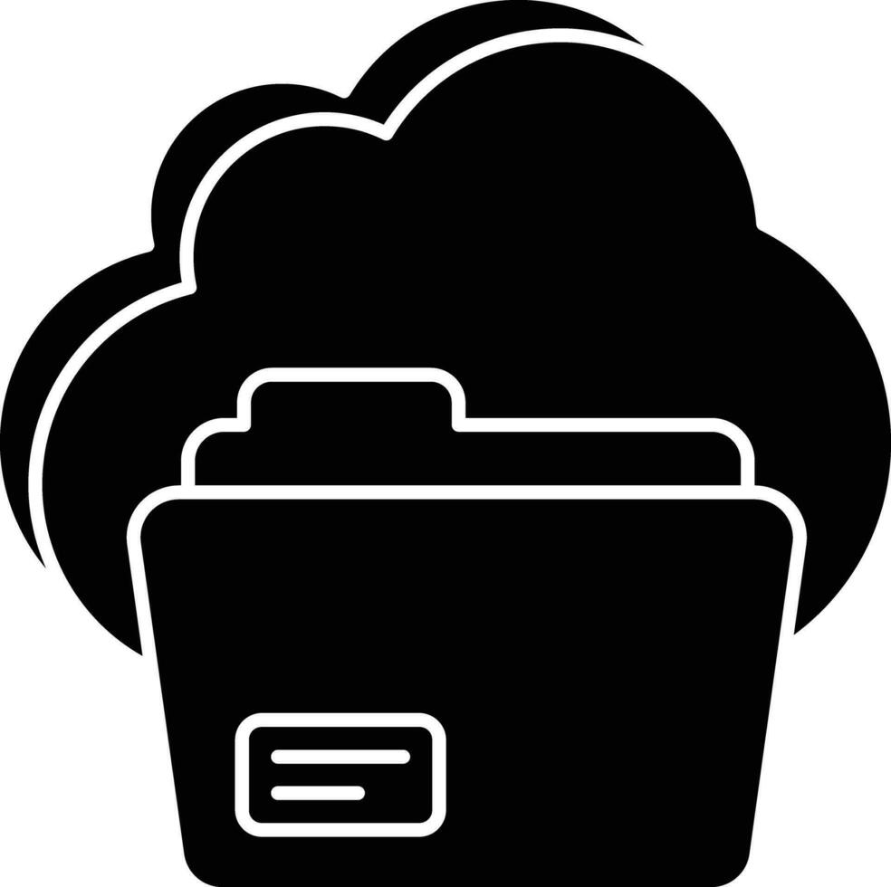 nube carpeta glifo icono diseño estilo vector