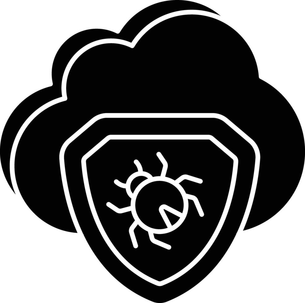 cloud bug glyph icon design style vector