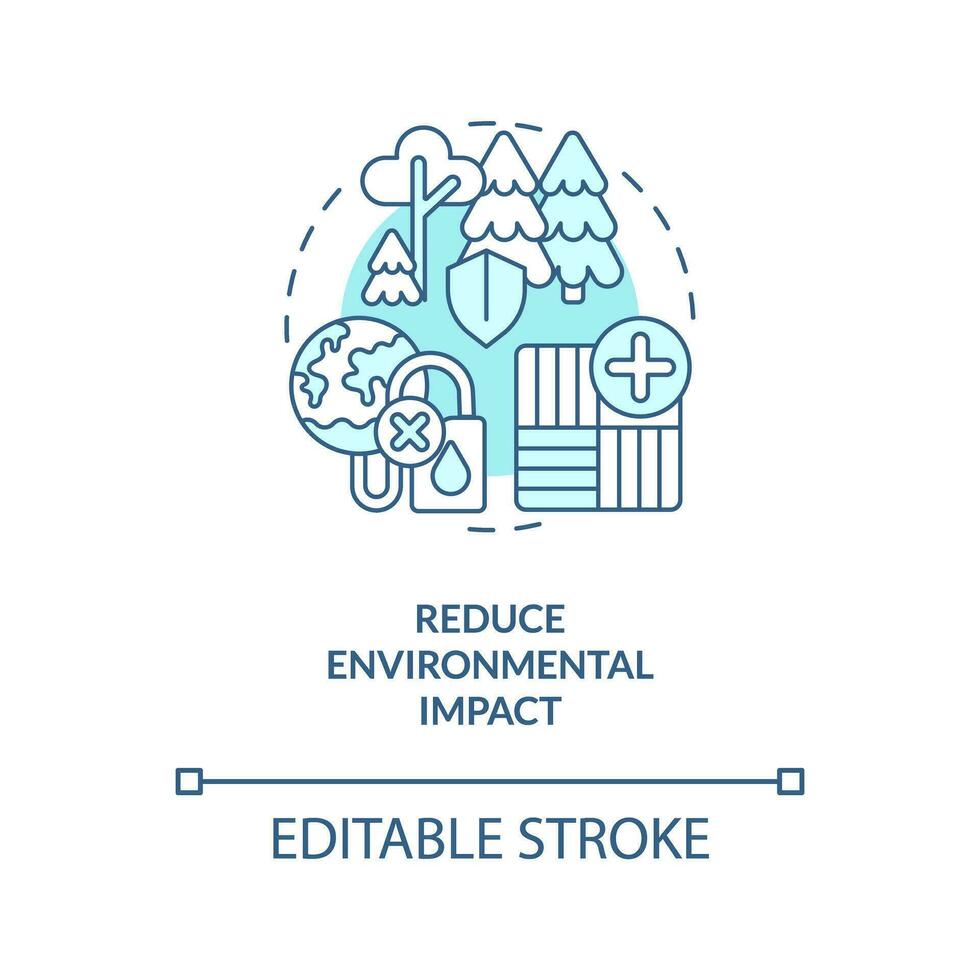 2D editable reduce environmental impact icon representing vertical farming and hydroponics concept, isolated vector, thin line illustration. vector