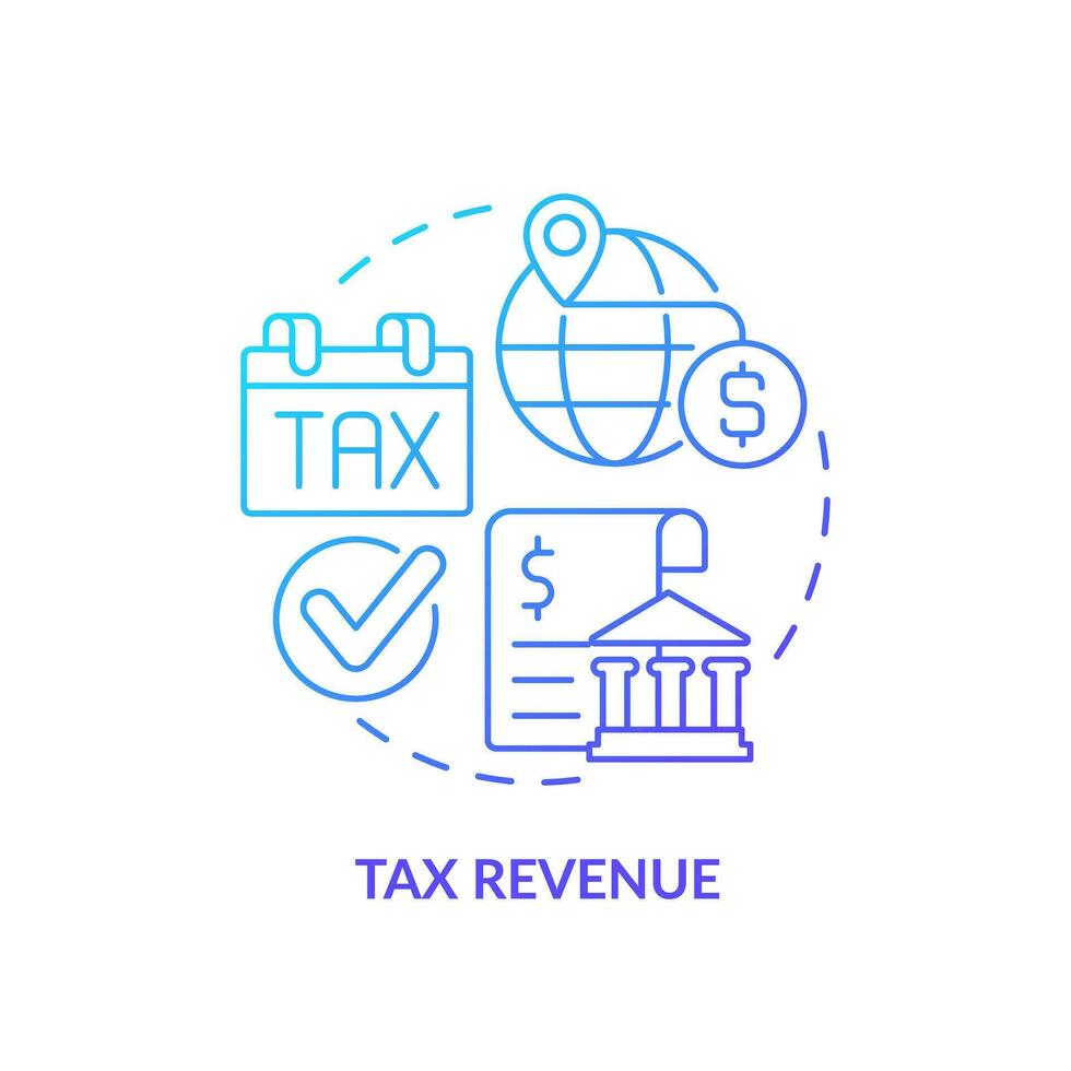 2D gradient tax revenue icon, isolated vector, foreign direct investment thin line illustration. vector