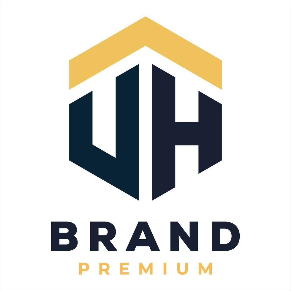 real estate logo design vector initial rr rb uh