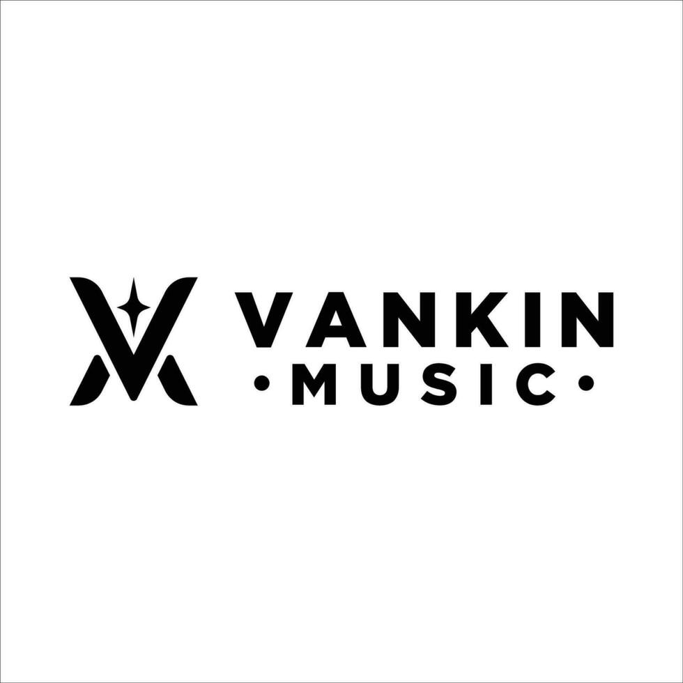 vankin music logo design initial letter v m premium vector