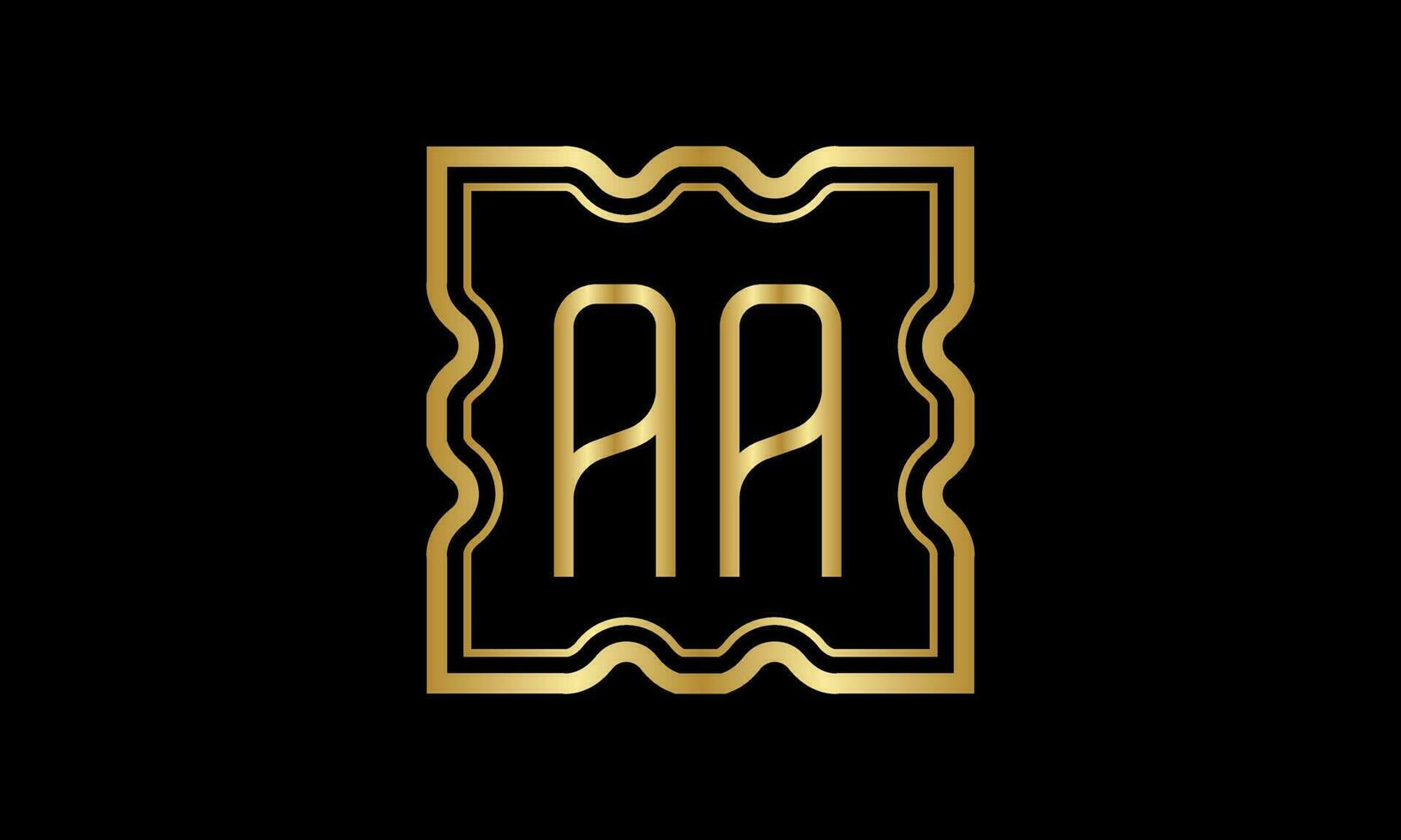 letter AA logo design. AA  logo design on inside the square. vector