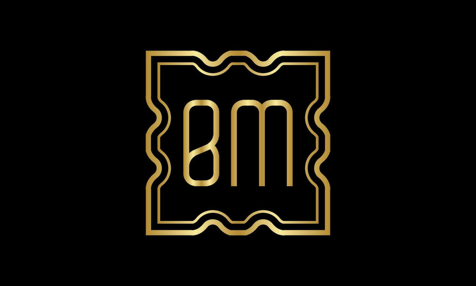 letter BM logo design. BM logo design on inside the square. vector