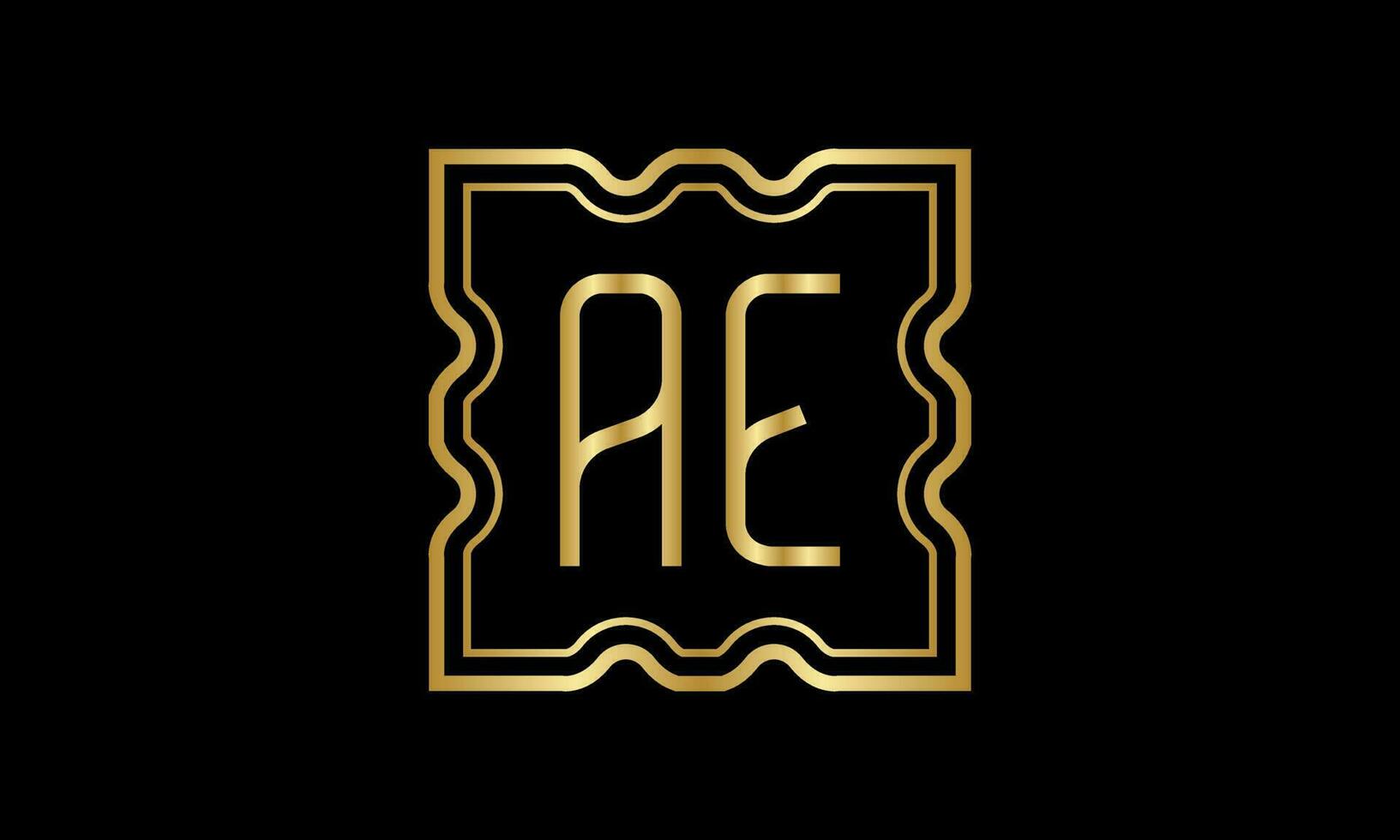 letter AE logo design. AE  logo design on inside the square. vector