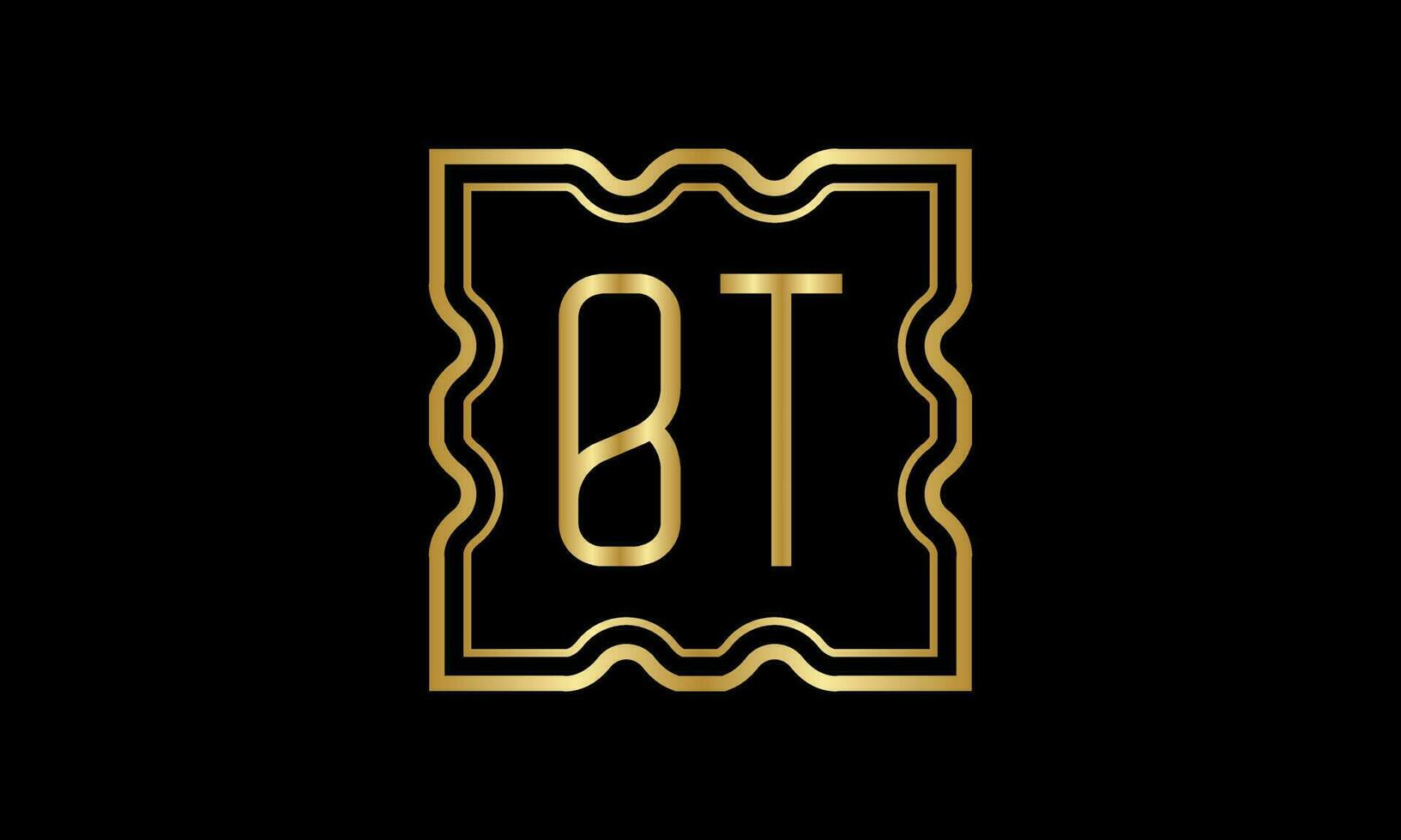 letter BT logo design. BT  logo design on inside the square. vector