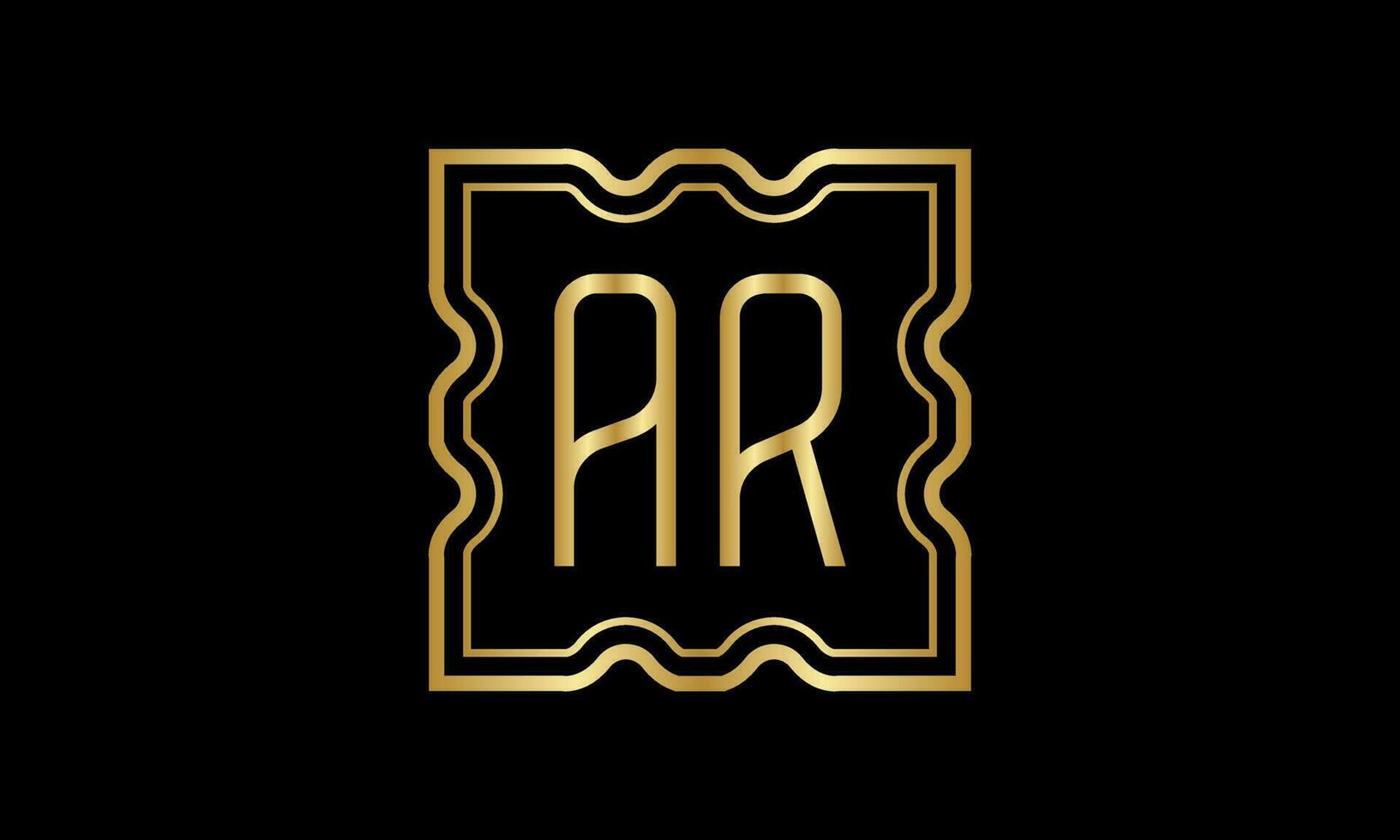 letter AR logo design. AR  logo design on inside the square. vector