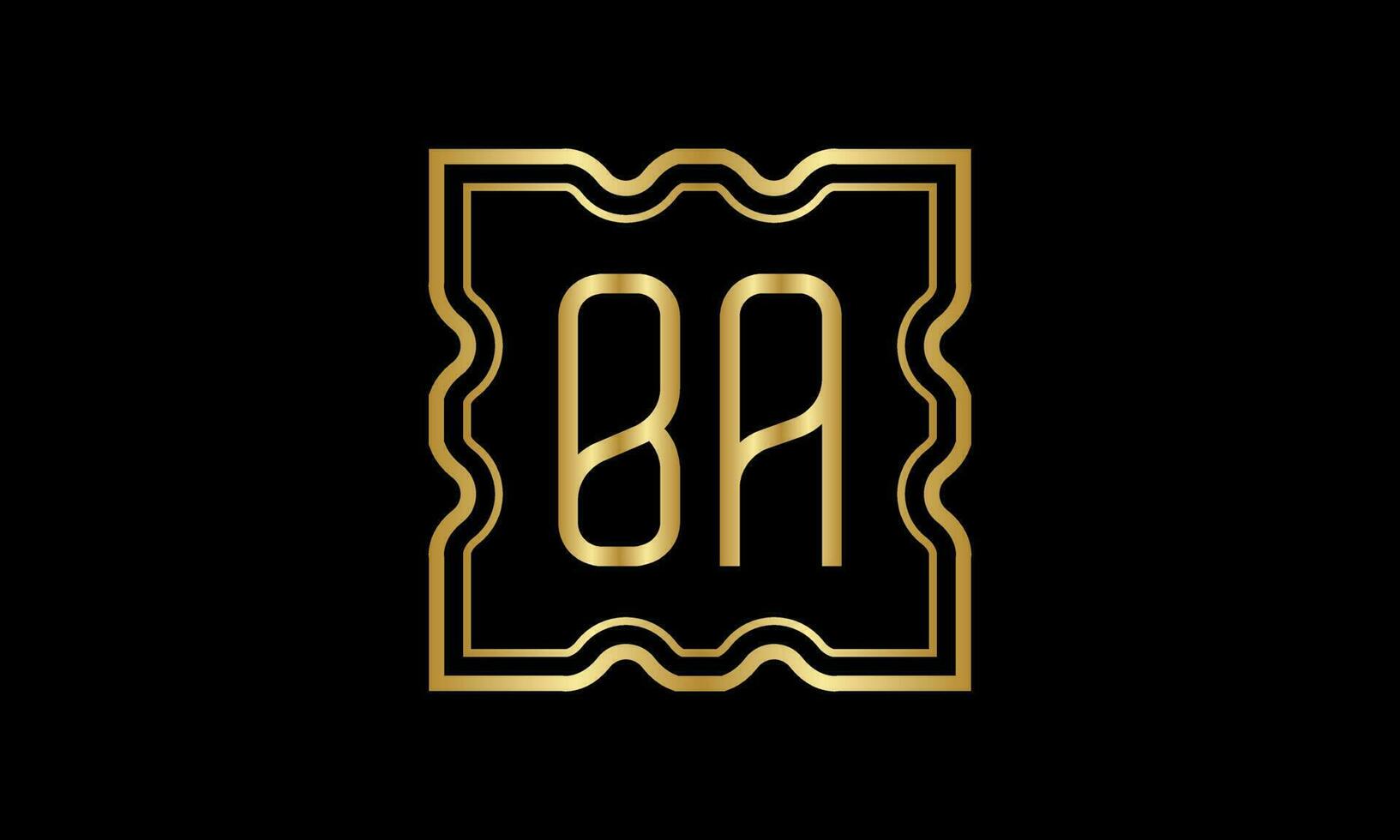 letter BA logo design. BA  logo design on inside the square. vector