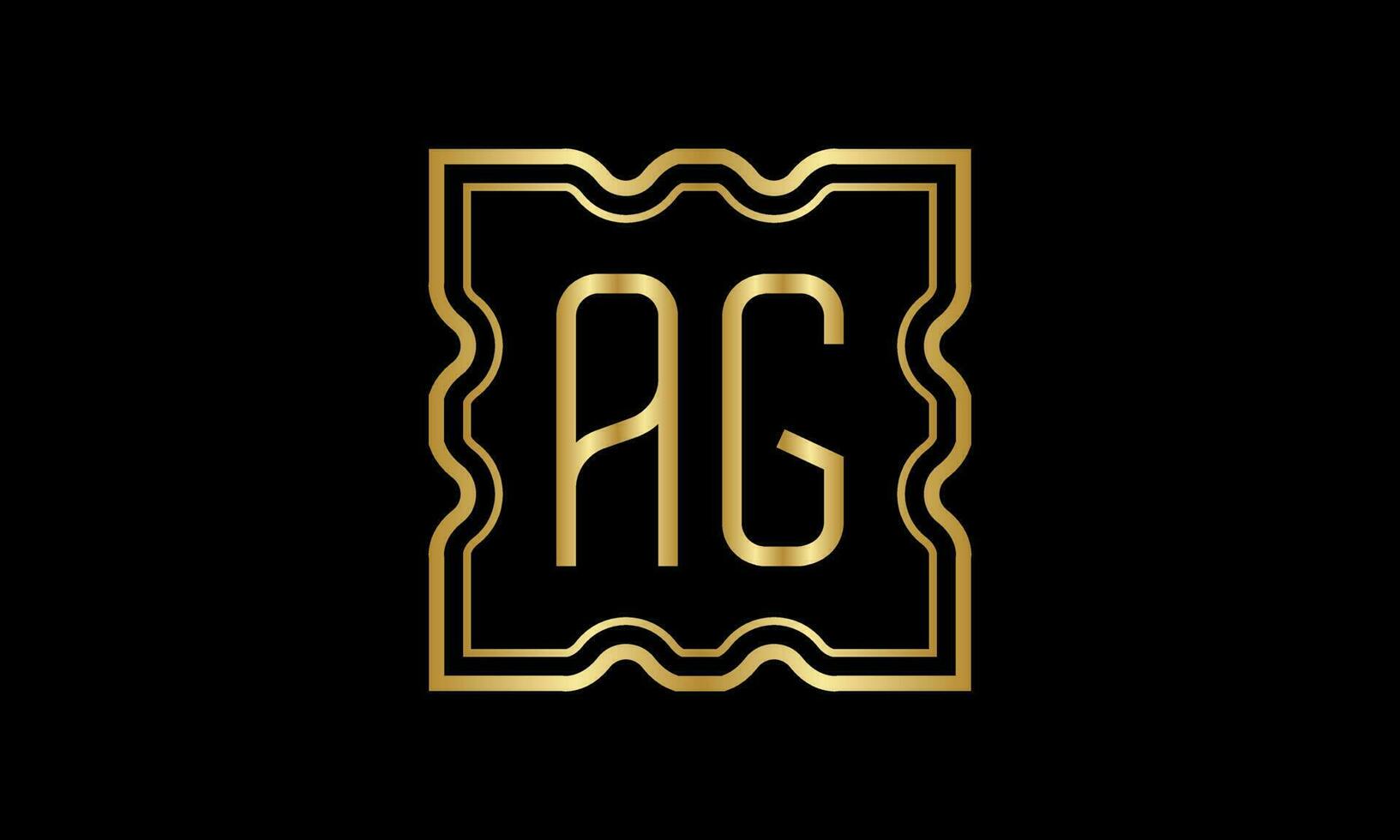 letter AG logo design. AG  logo design on inside the square. vector