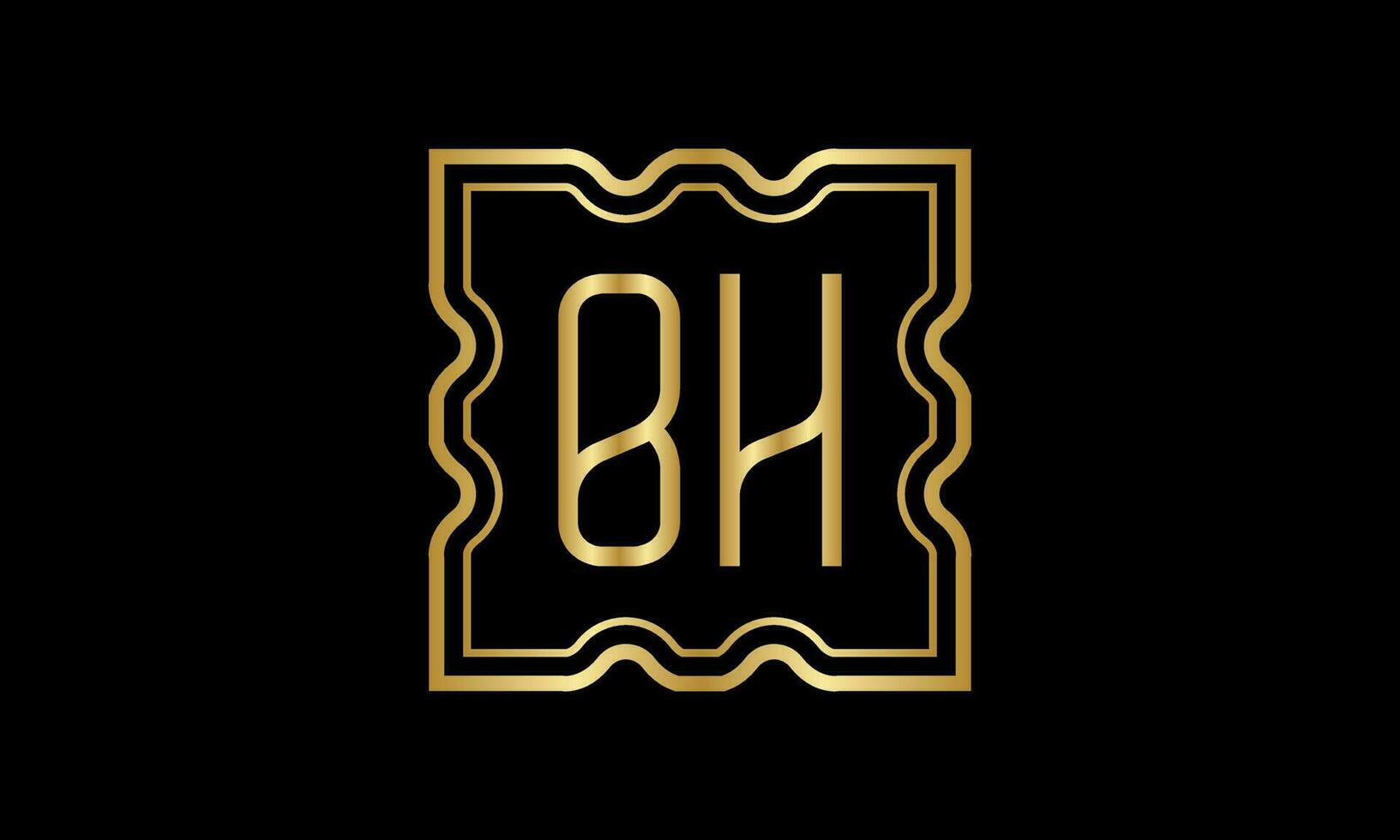 letter BH logo design. BH logo design on inside the square. vector