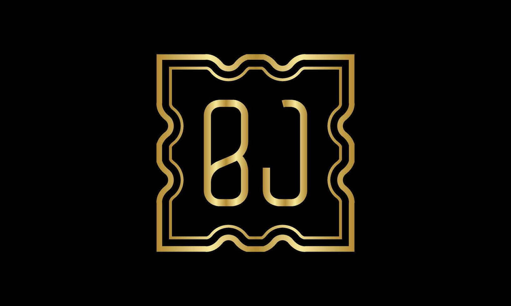 letter BJ logo design. BJ  logo design on inside the square. vector