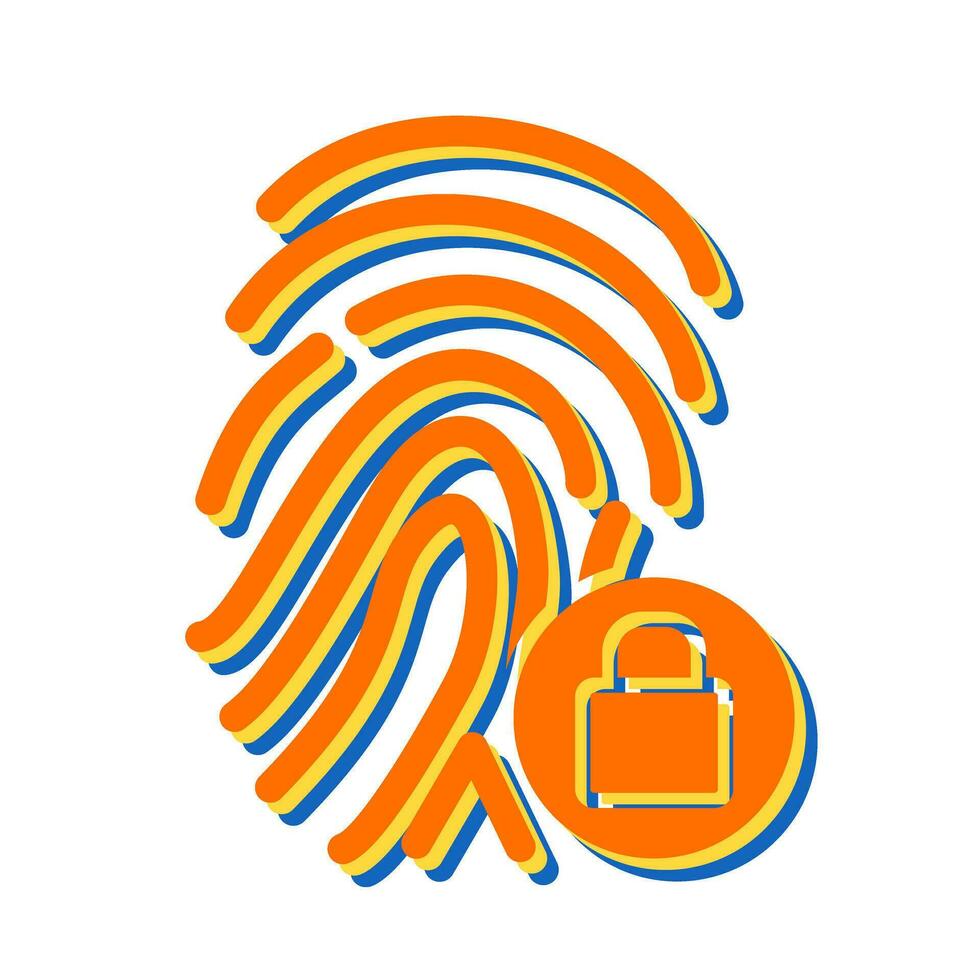 Fingerprint Lock Vector Icon