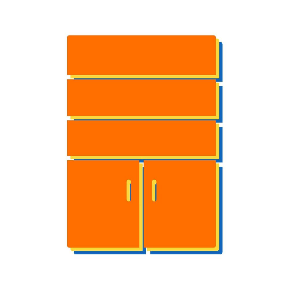 Cupboard with Shelves Vector Icon