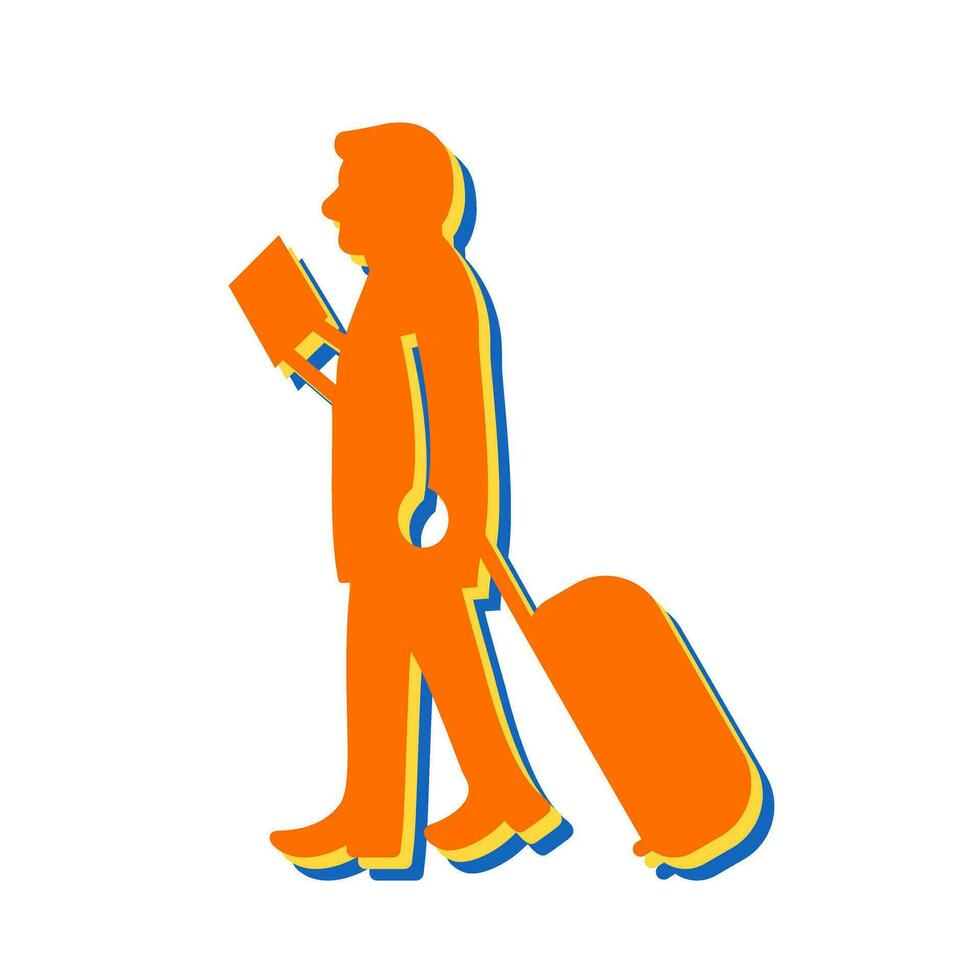 Walking with Luggage Vector Icon