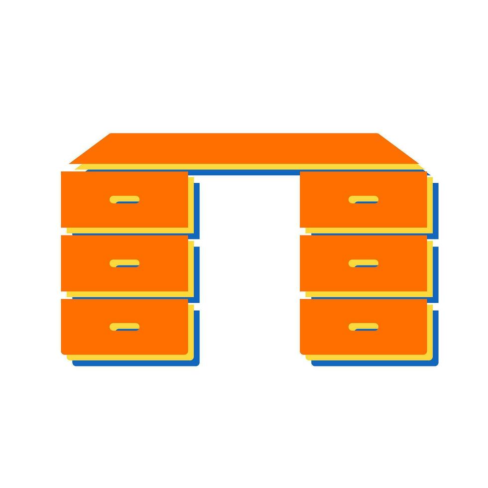 Table with Drawers Vector Icon