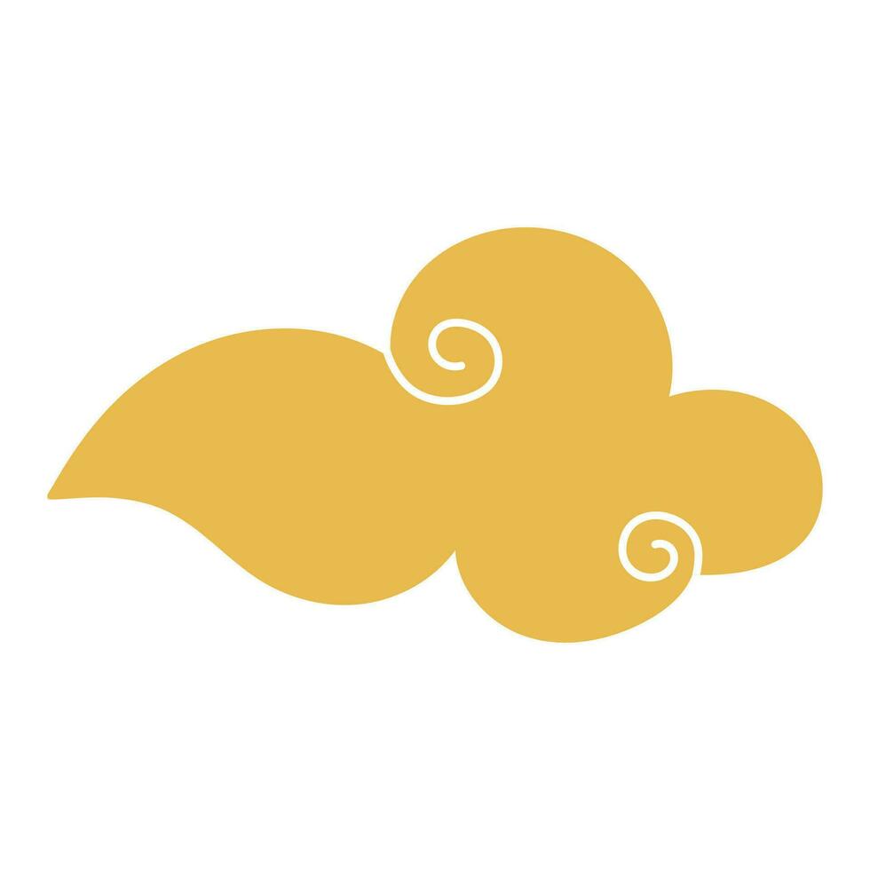 Chinese traditional cloud. Asian decorative element for festival. Vector isolated illustration