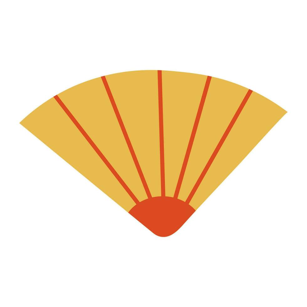 Chinese and Japanese traditional hand fan. Vector illustration of a paper folding fan. Traditional oriental hand fan. Chinese souvenir
