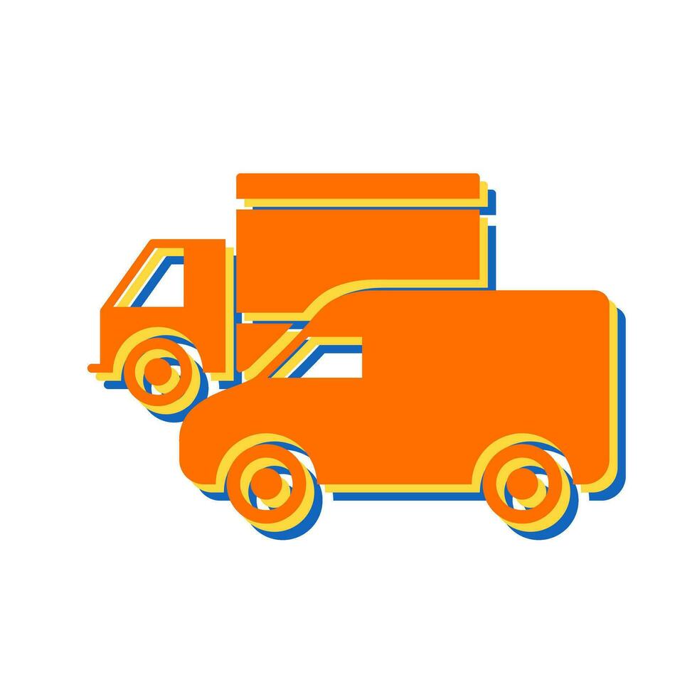 Parked Trucks Vector Icon