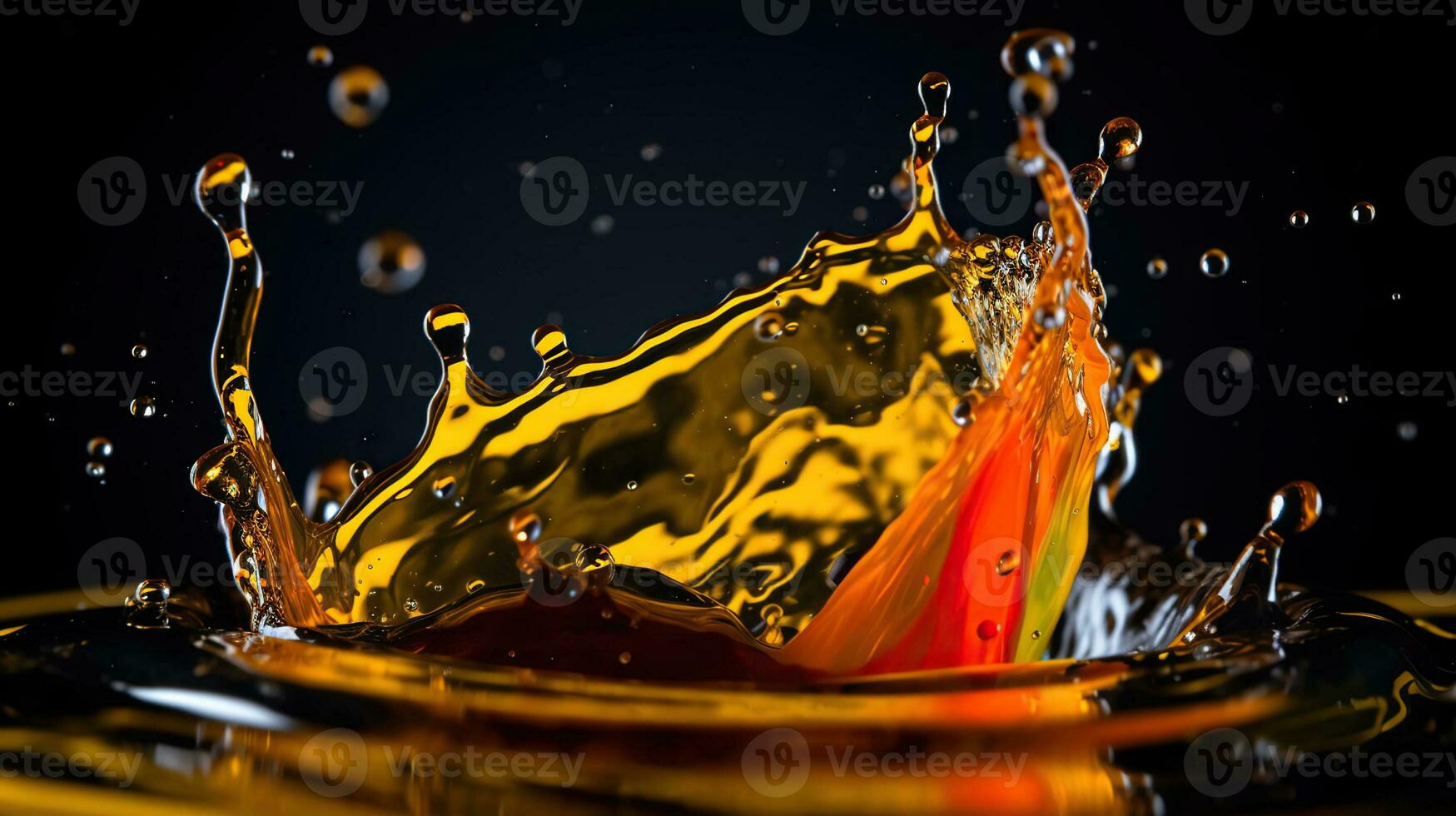 Macro photograph of a splash of liquid, Illustration, Background. Generative AI photo