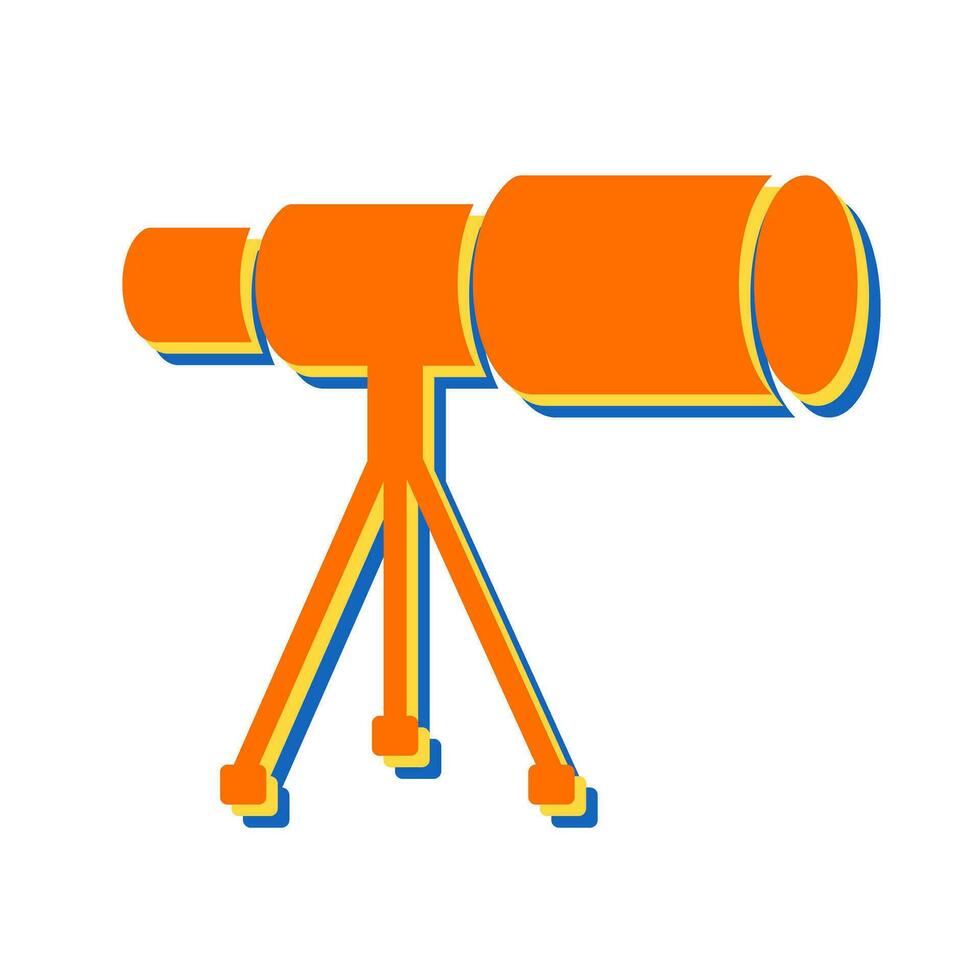 telescopio en icono de vector de soporte