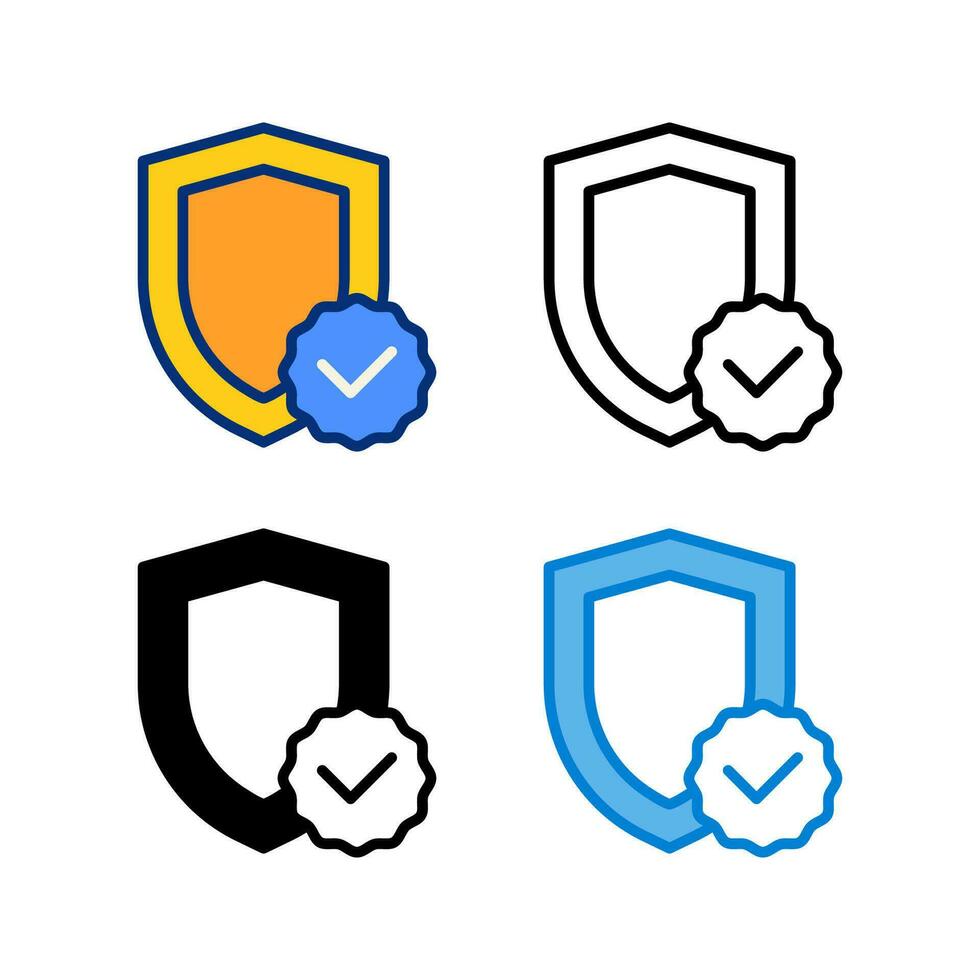 secure icon in 4 style flat, line, glyph and duotone vector