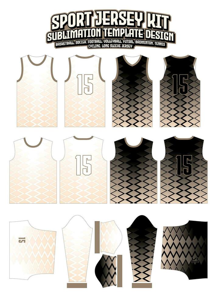 Seamless Triangle Gradient Jersey Design Sportswear Layout Template vector